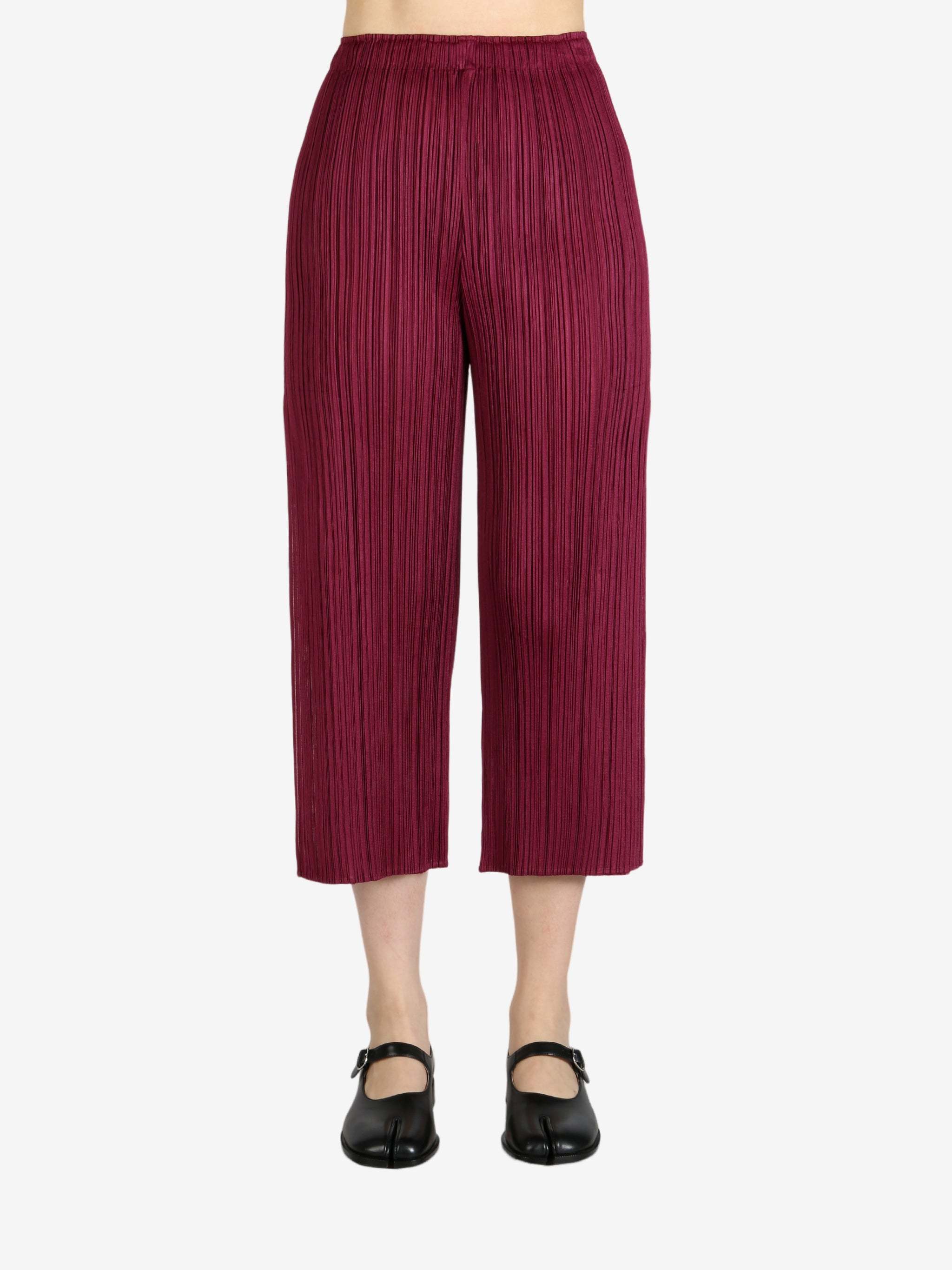 Shop Issey Miyake Monthly Colors: March Trousers In Bordeaux