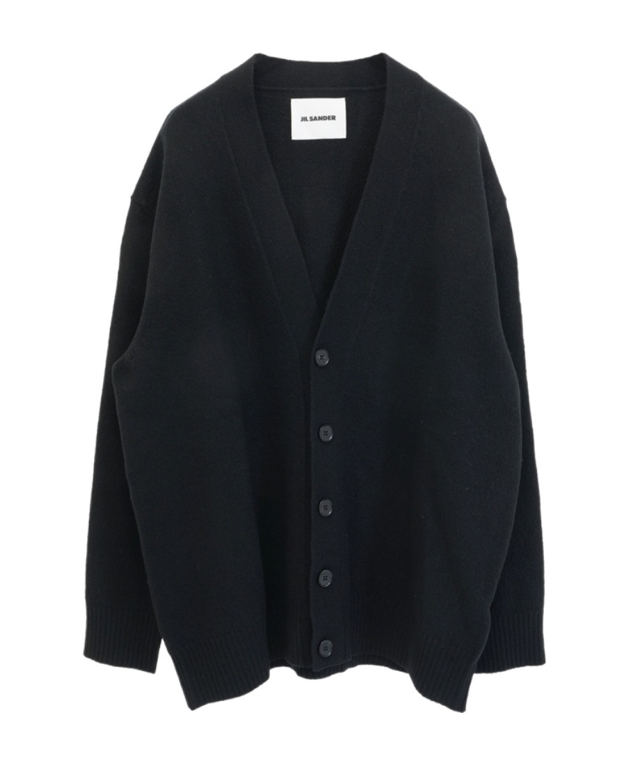 Jil Sander V-neck Wool Cardigan In Black