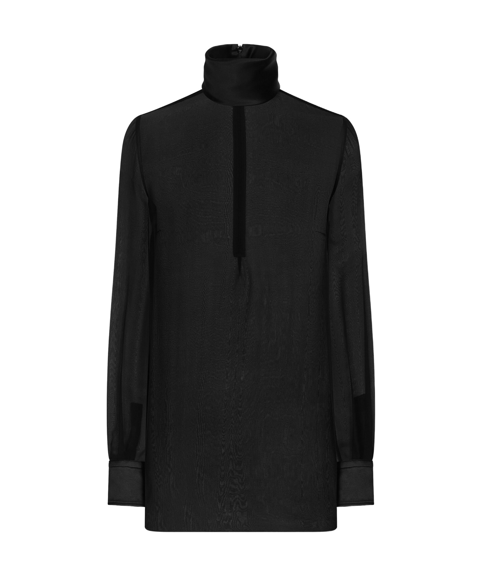 Dolce & Gabbana Satin Detailed Chiffon Blouse In Black