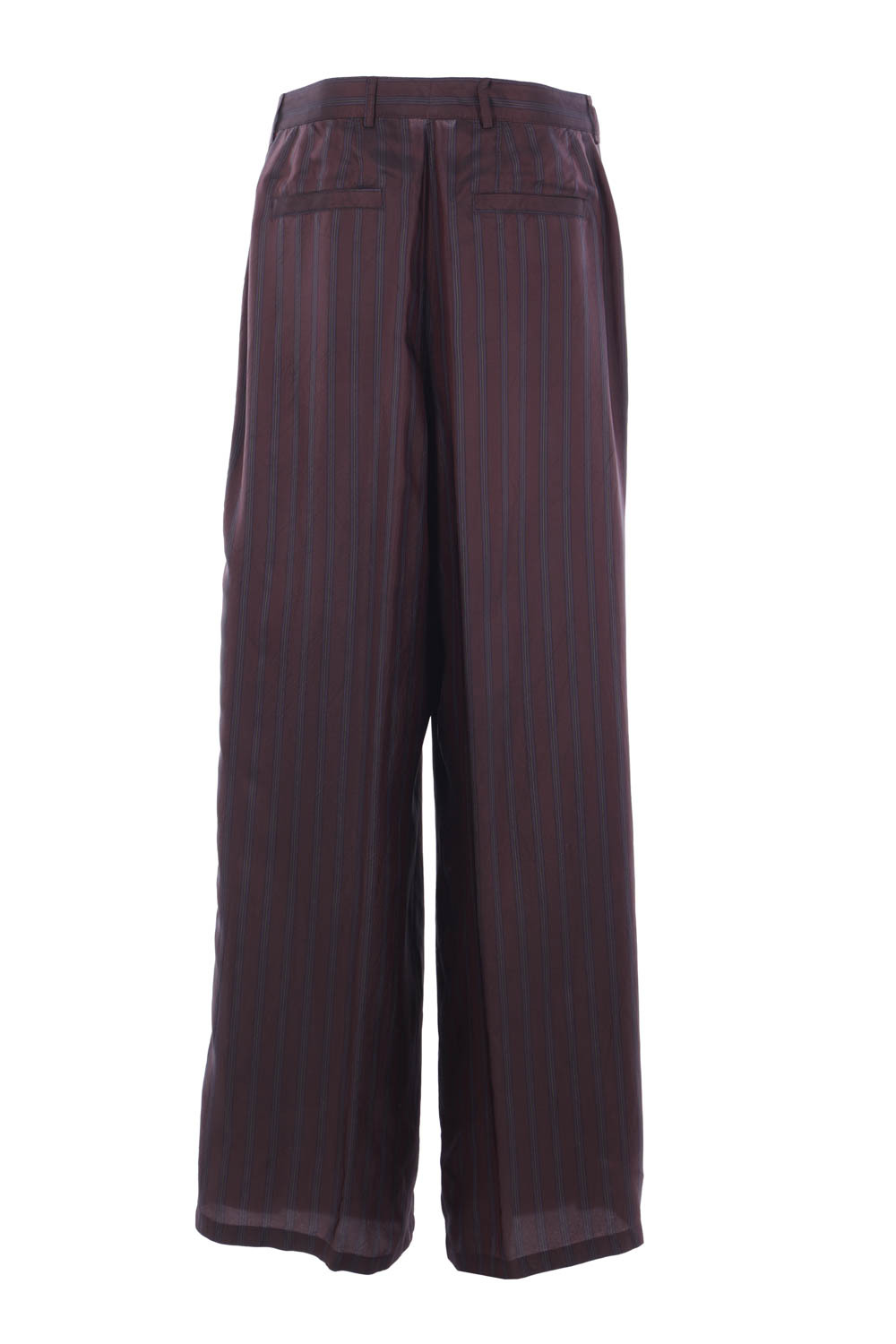 Dries Van Noten High-waisted Wide Leg Trousers With Vertical Stripes In Purple