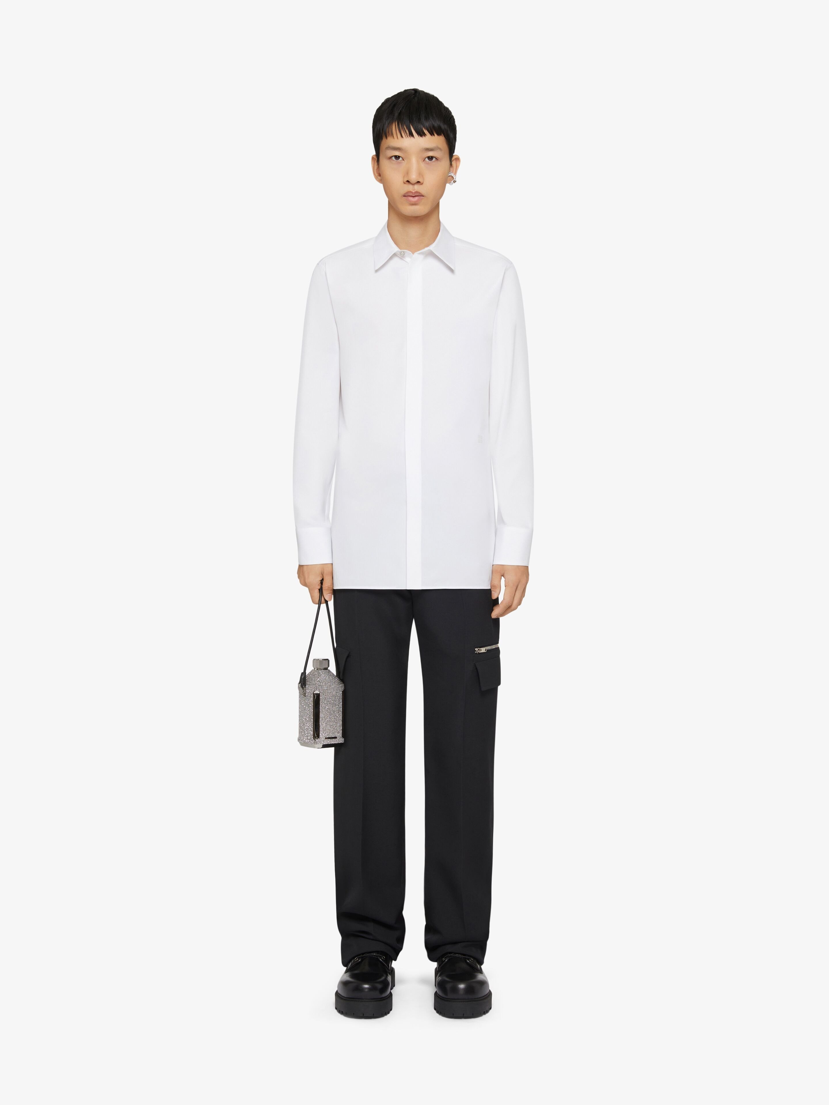 Givenchy Lapel Long-sleeved Shirt In White