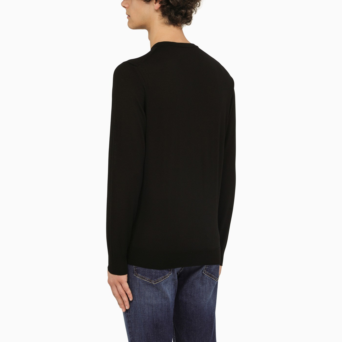 Drumohr Round Neck Long-sleeved Sweater In Black