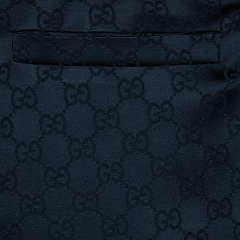 Gucci High-waisted Tweed Cropped Trousers In Blue
