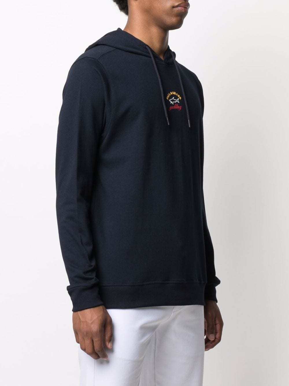 Paul & Shark Logo Print Hoodie In Black