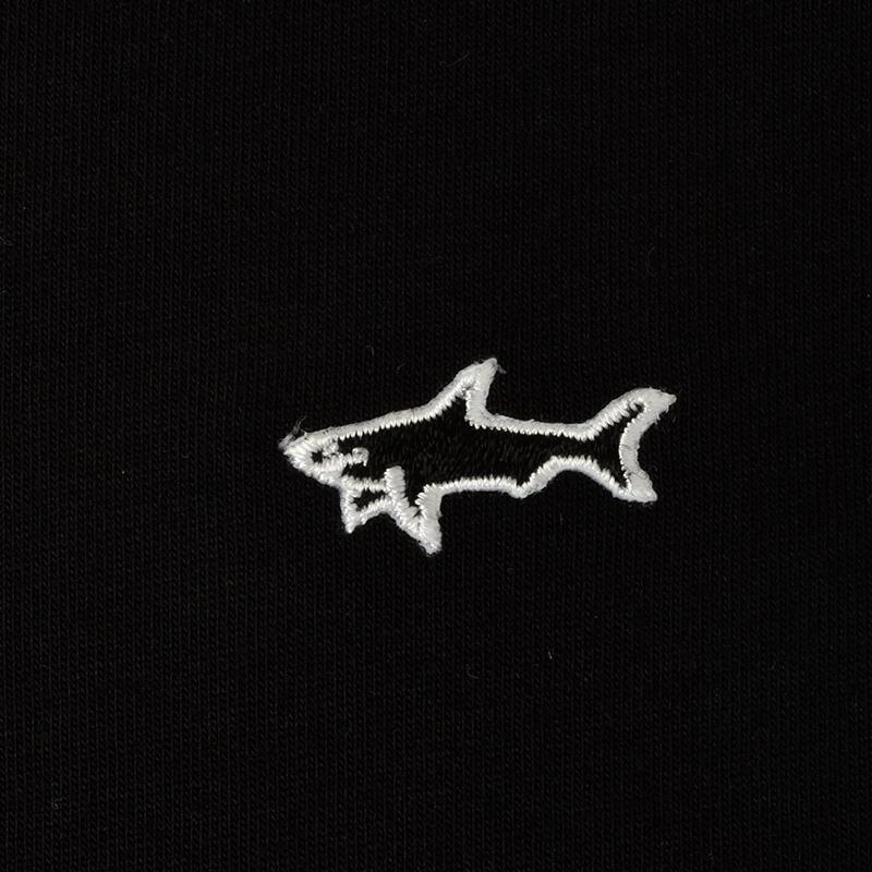 Paul & Shark Chest Shark Logo Piquet Polo In Black