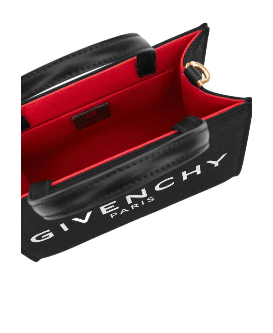 Givenchy G-tote Mini Shopping Bag In Canvas In Black