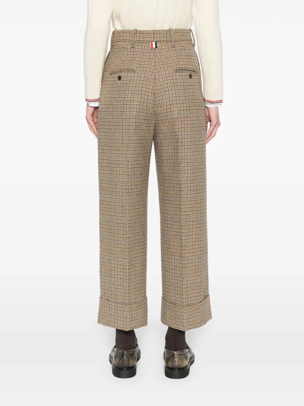 Thom Browne Ginclub Check Cheviot Tweed Trousers In Brown
