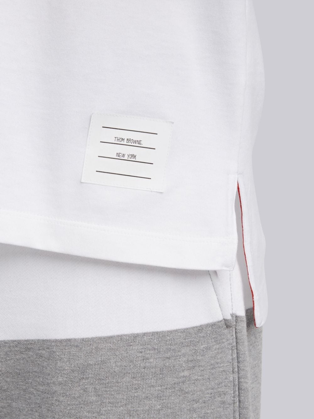 Thom Browne Jersey Relaxed Side Slit Tee Clothing In White