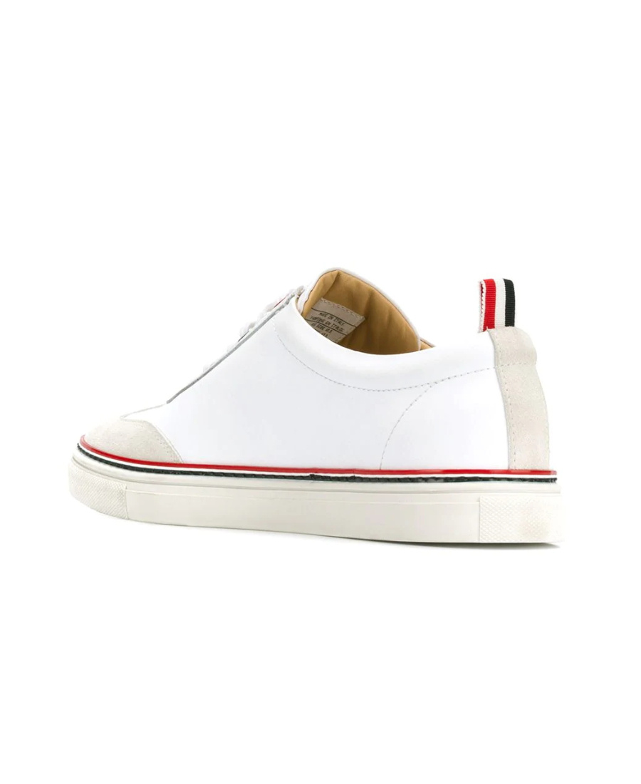 Thom Browne Low-top Leather Sneakers In White