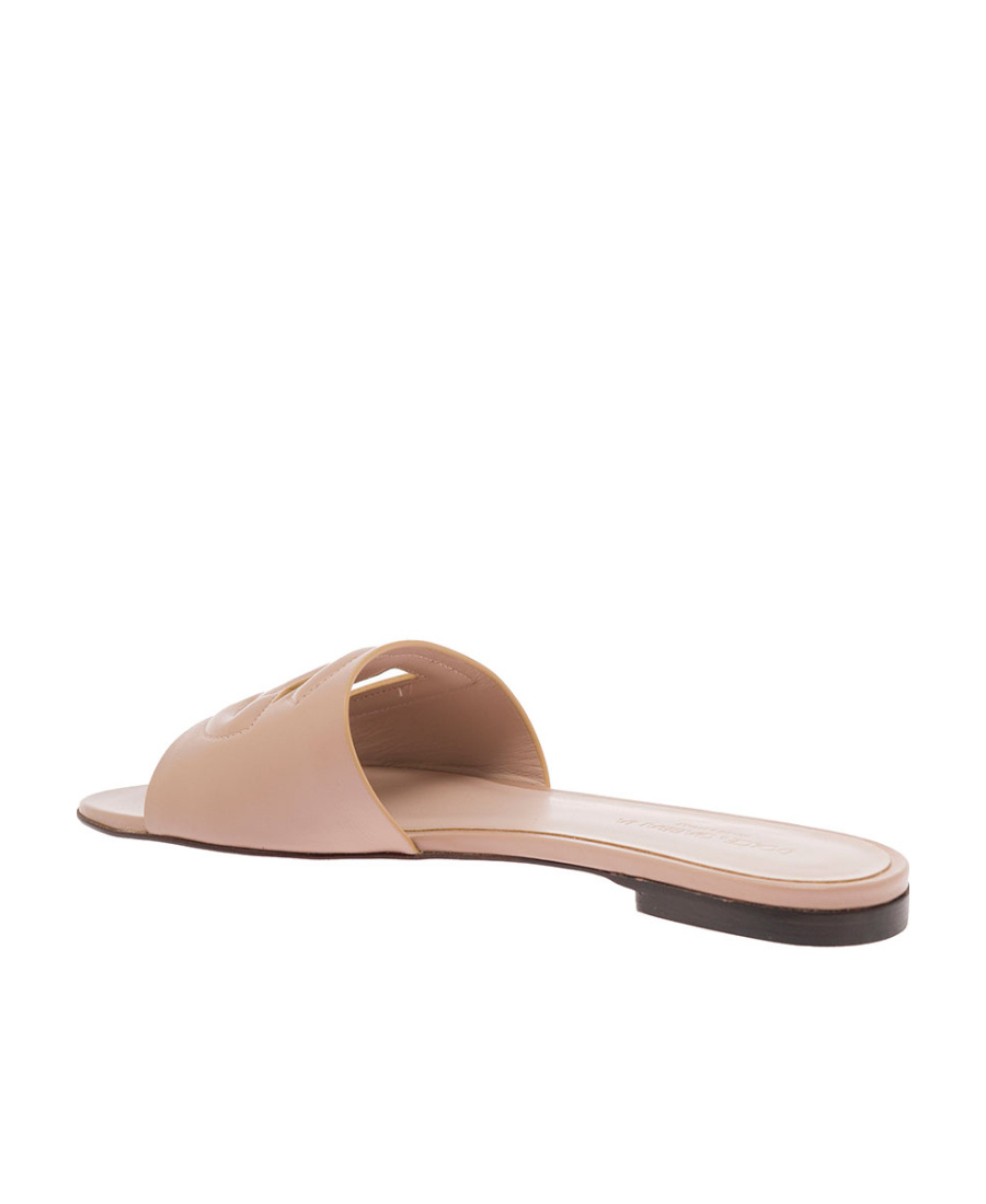 Dolce & Gabbana Piink Leather Millennials Flats In Nude