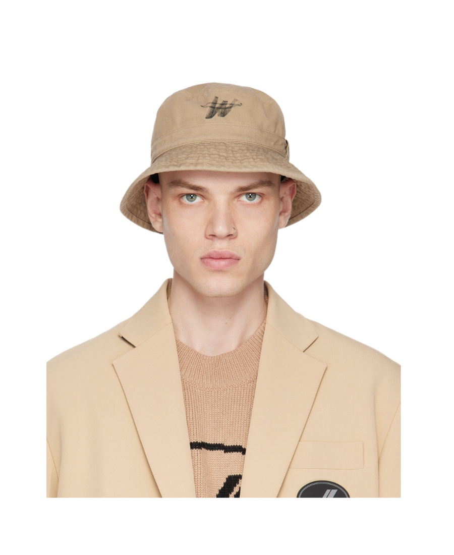 We11 Done Beige Wd One Logo Bucket Hat In Nude