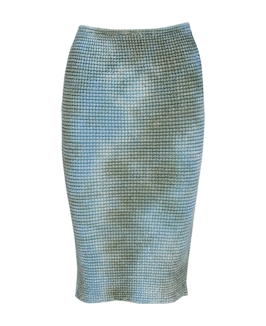 OFF-WHITE TIE-DYE SMOCKED SKIRT