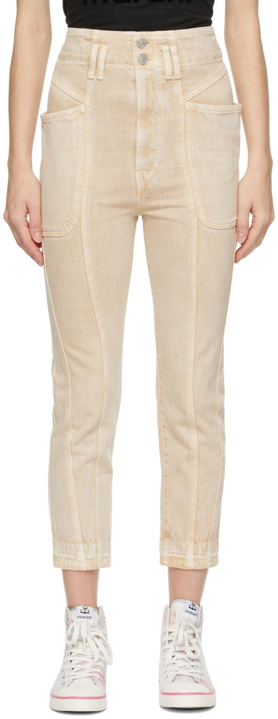 Isabel Marant High-rise Cropped Trousers In Nude