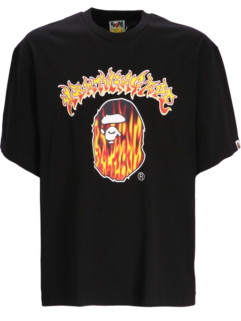 A Bathing Ape Mad Flame Ape Head-print T-shirt In Black
