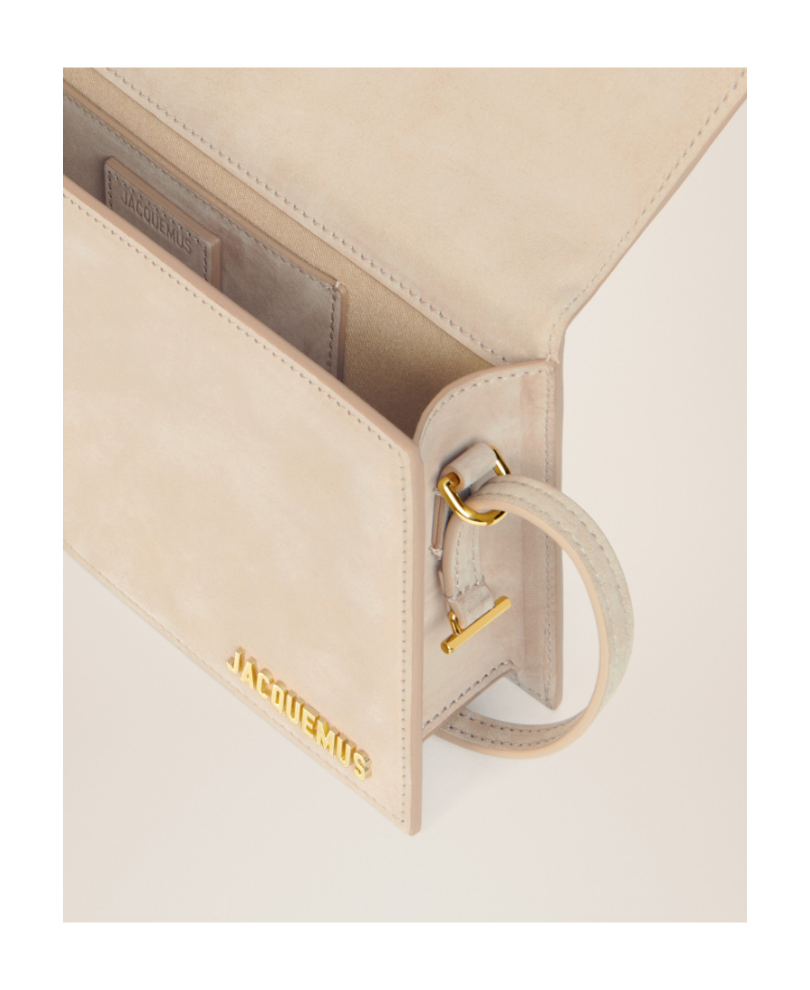 Jacquemus Leather Shoulder Bag With Elegant Design And Versatile Dimensions In Nude