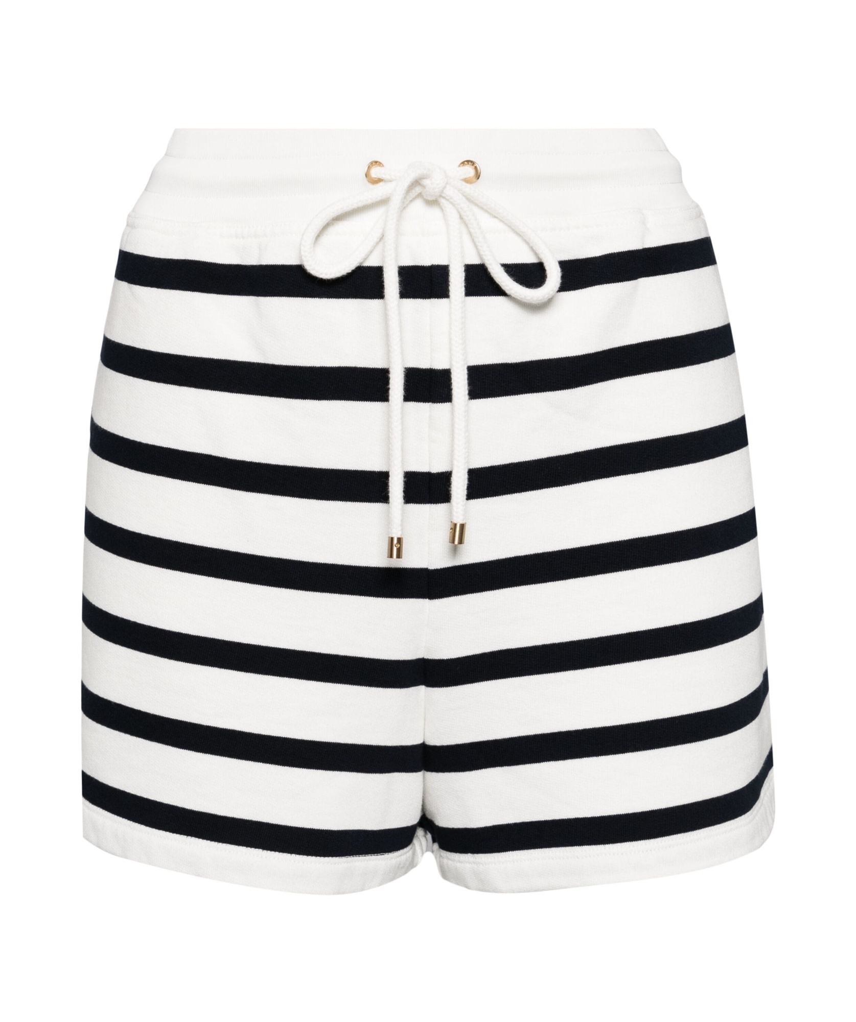 Frame Gestreifte Shorts Aus Frottee Aus Einer Baumwollmischung In White
