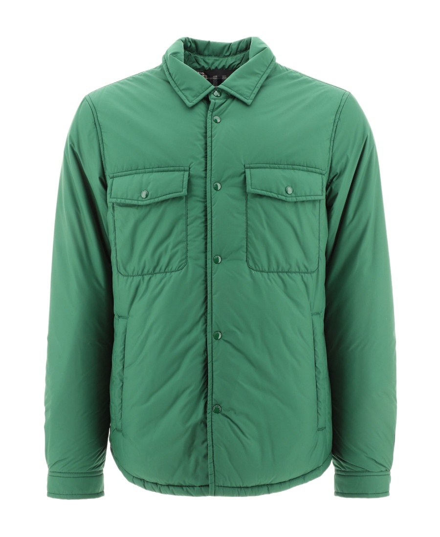 Woolrich Buttoned Padded Jacket In Green