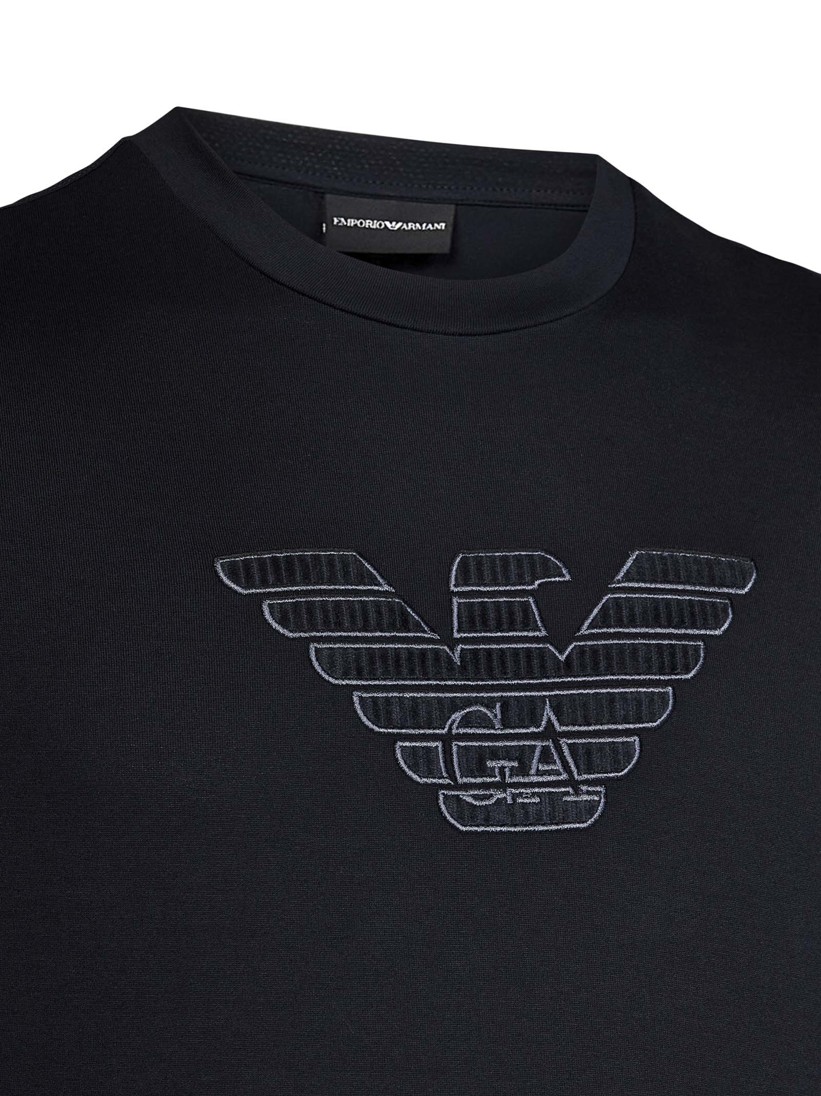 Emporio Armani Crew Neck Logo T-shirt In Black