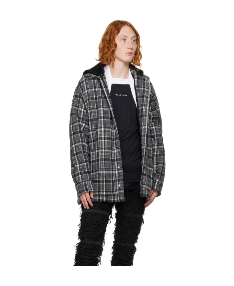 Alyx Logo Plaid-filled Jacket In Black