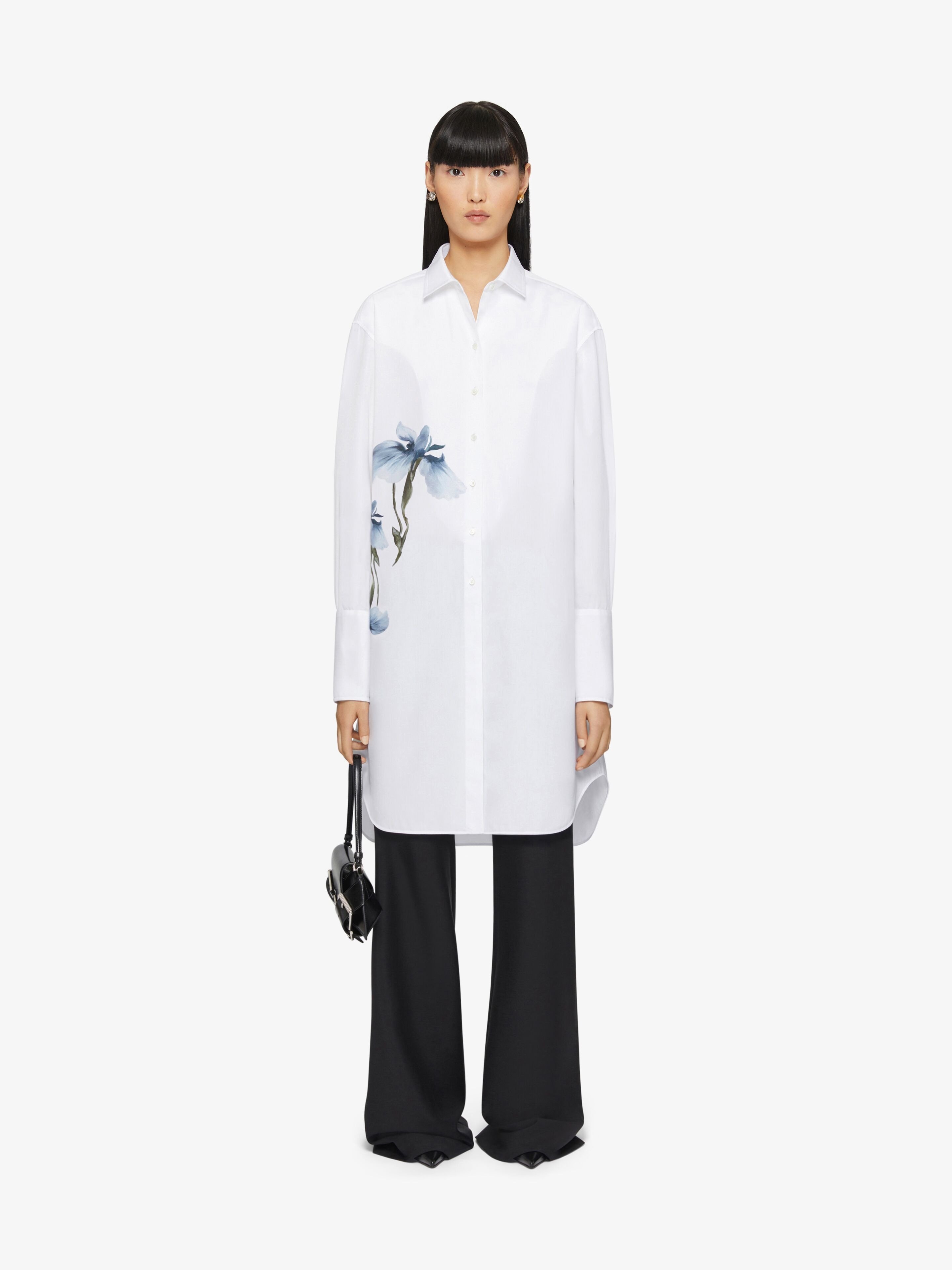 Givenchy Floral-print Cotton Shirt In White