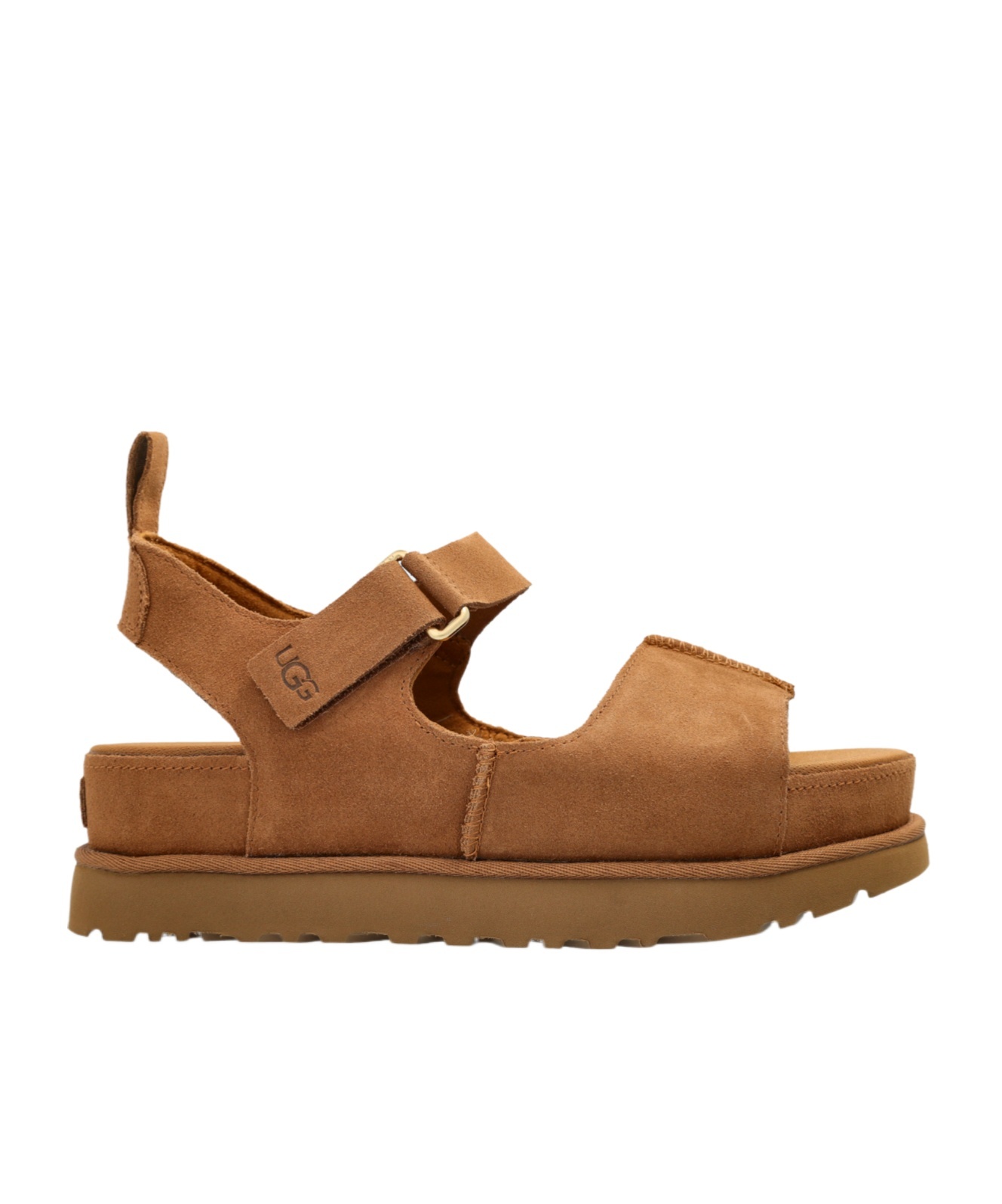 Ugg Goldenstar Hi Suede Sandals Chestnut In Neutral