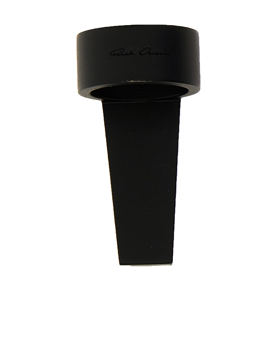 Rick Owens Geometric Rock Crystal Ring In Black