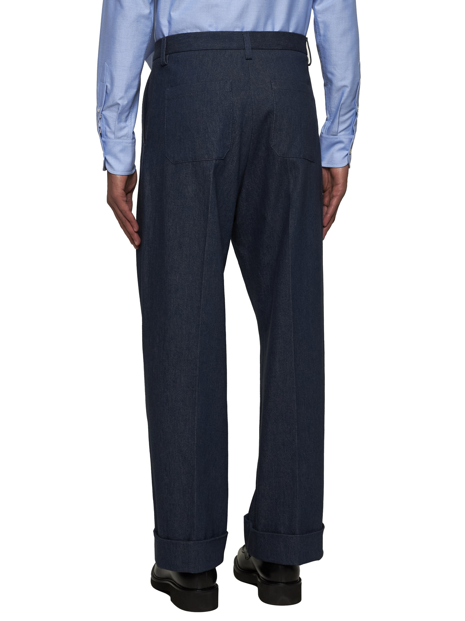 VALENTINO VALENTINO PLEAT DETAILED STRAIGHT LEG JEANS