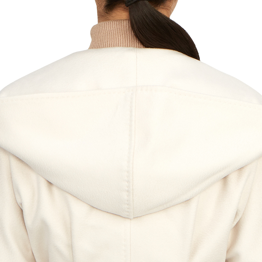 Max Mara Long-sleeved Lapel Coat In White