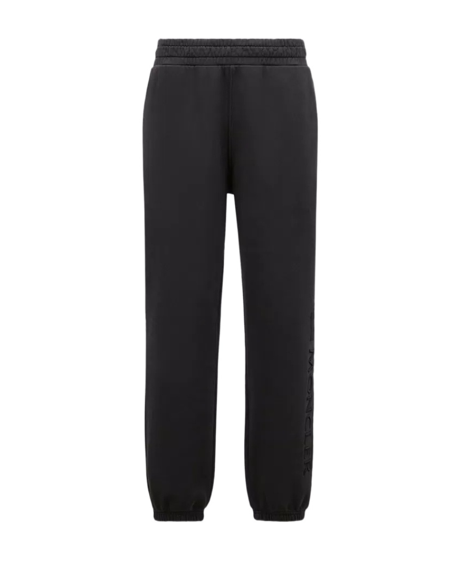 Moncler Logo-embroidered Cotton Track Pants In Black