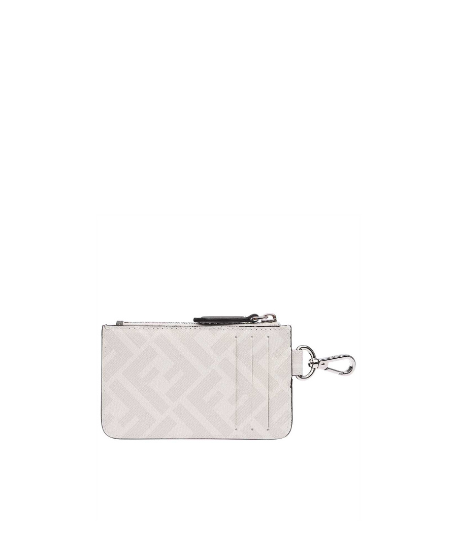 Fendi Logo Card Bag In Gray