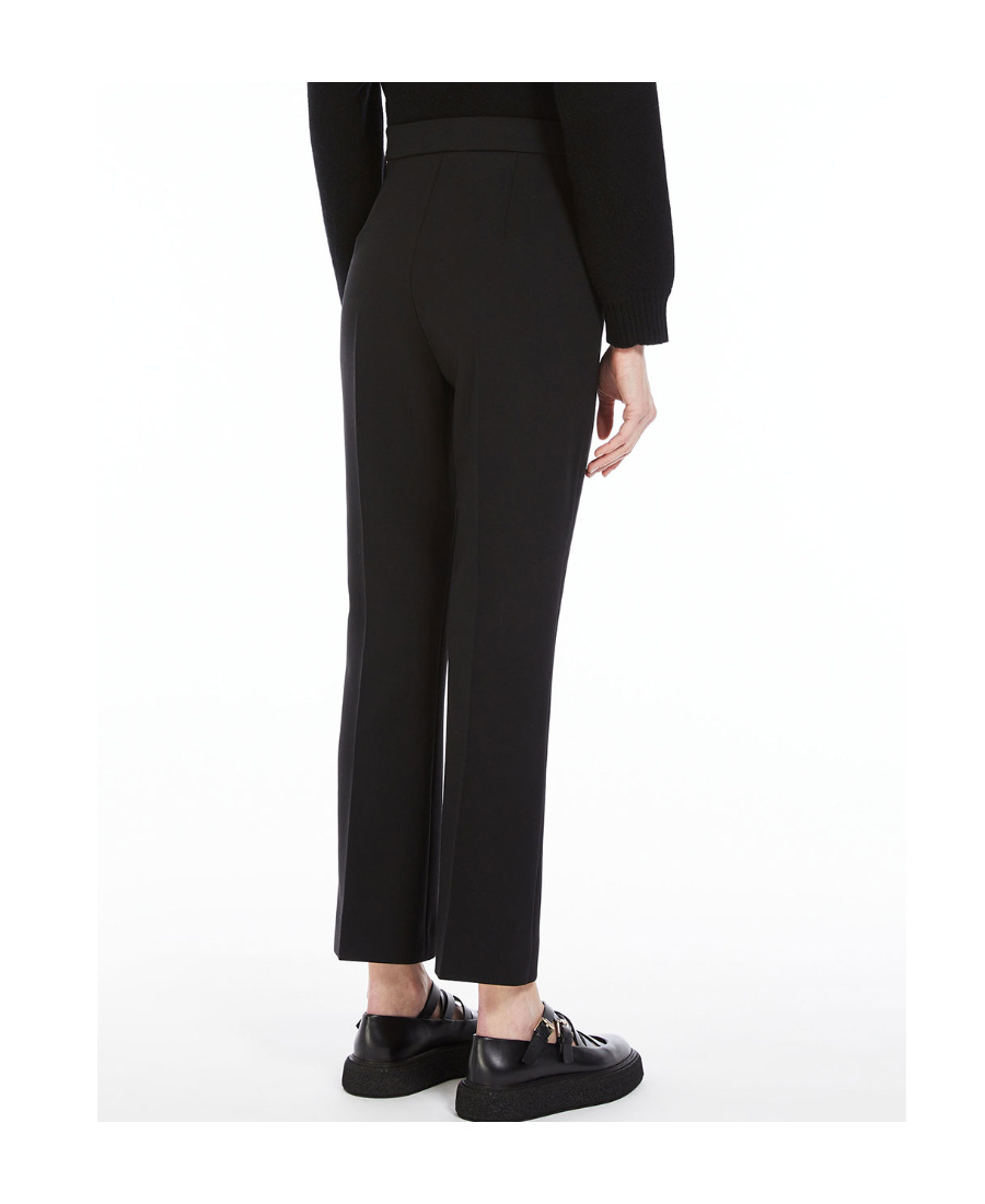 Max Mara Nepeta Ankle-length Trousers In Wool Crepe In Black