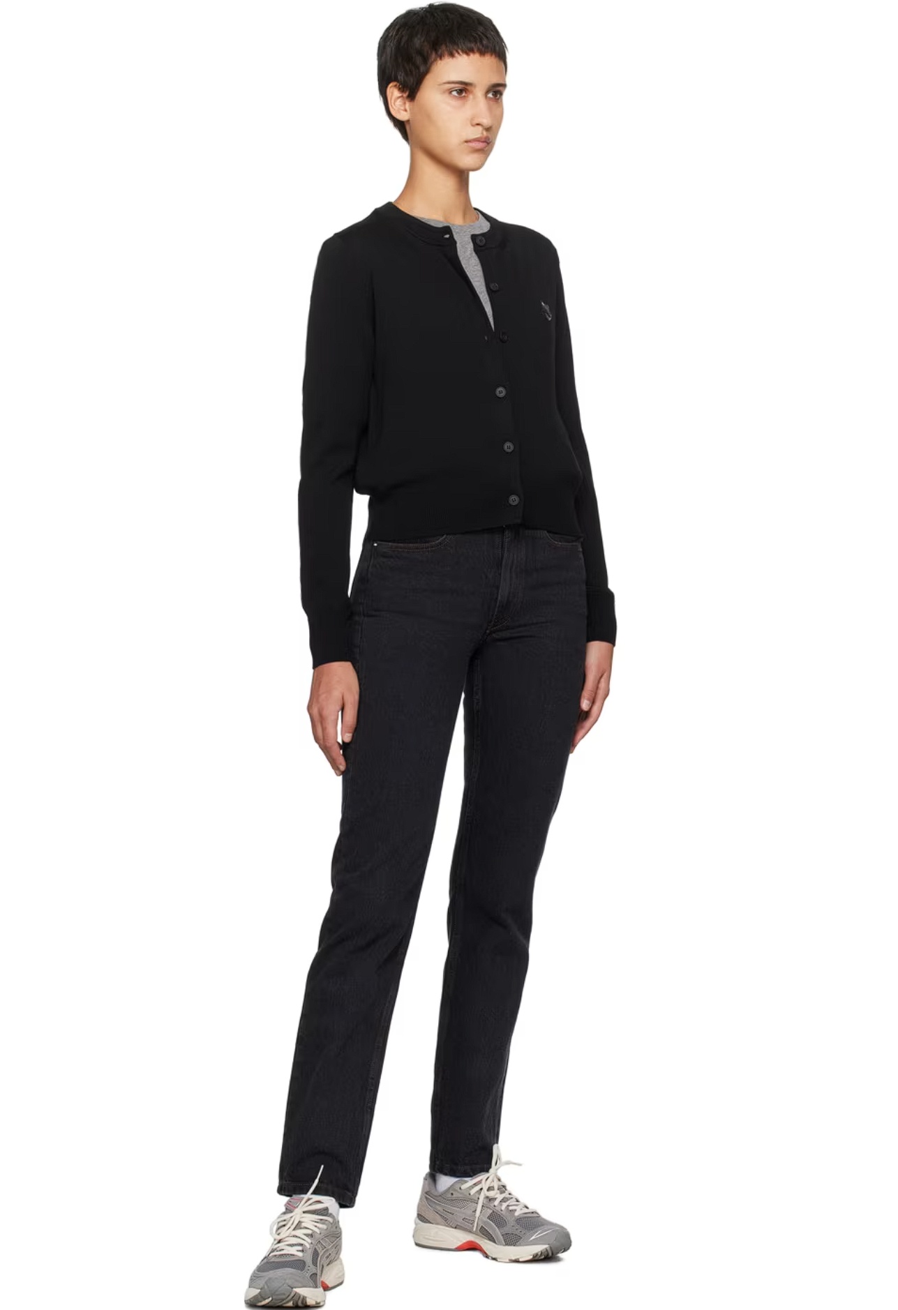Shop Maison Kitsuné Bold Fox Wool Cardigan In Black