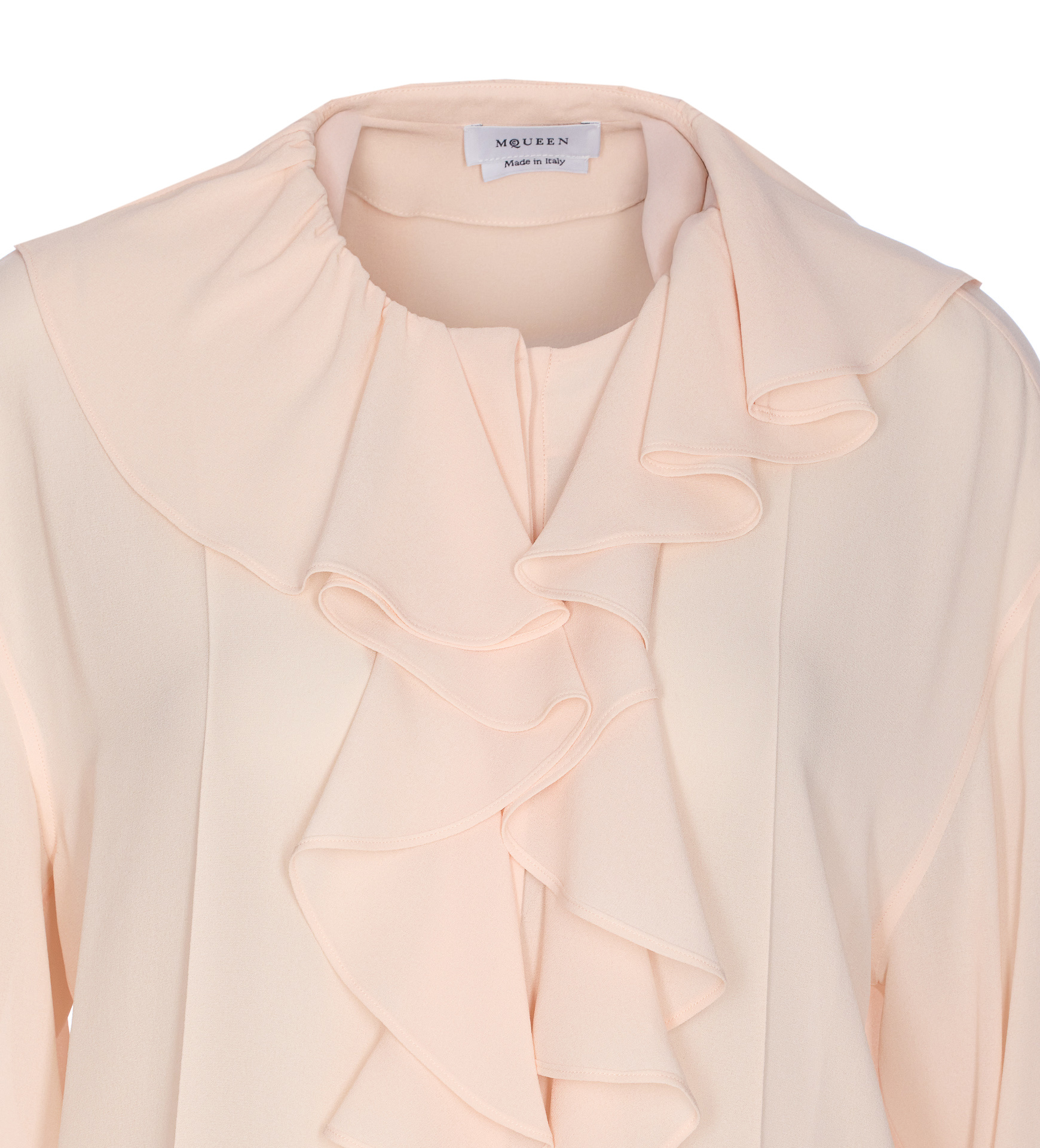 Alexander Mcqueen Ruffled Front Long Sleeves Top In Pink