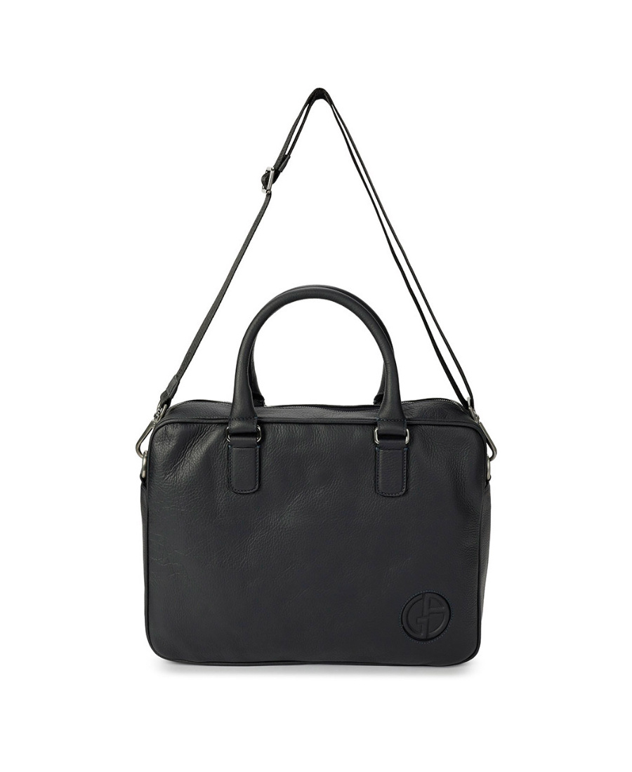 Giorgio Armani Document Handbag In Black