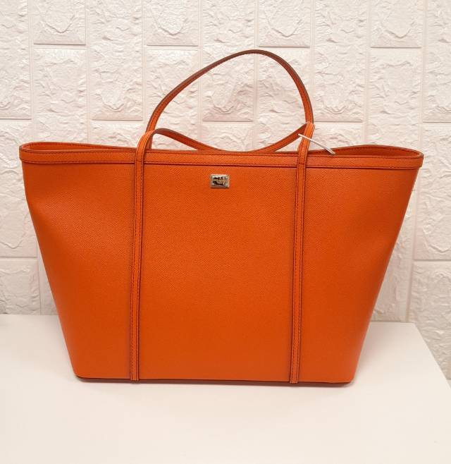 Dolce & Gabbana Logo Tote Bag In Orange