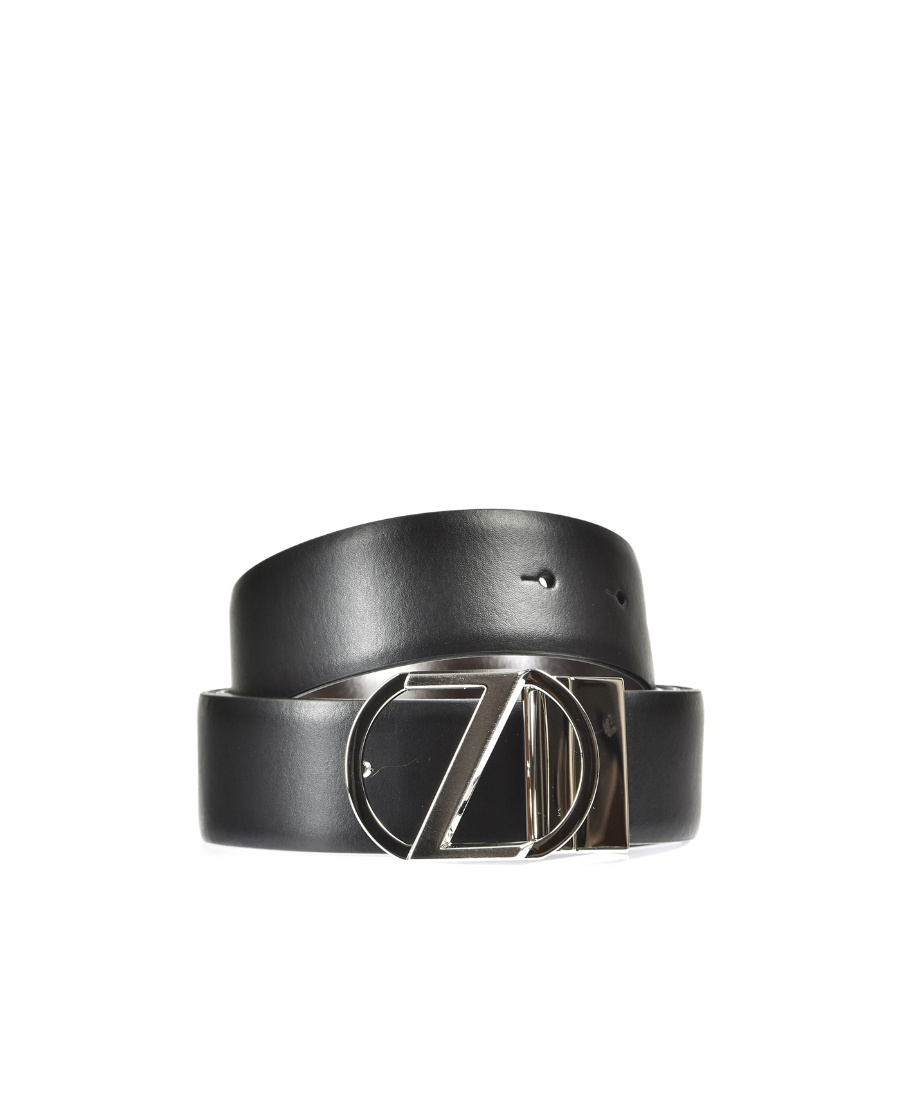 Zegna Logo Belt In Black