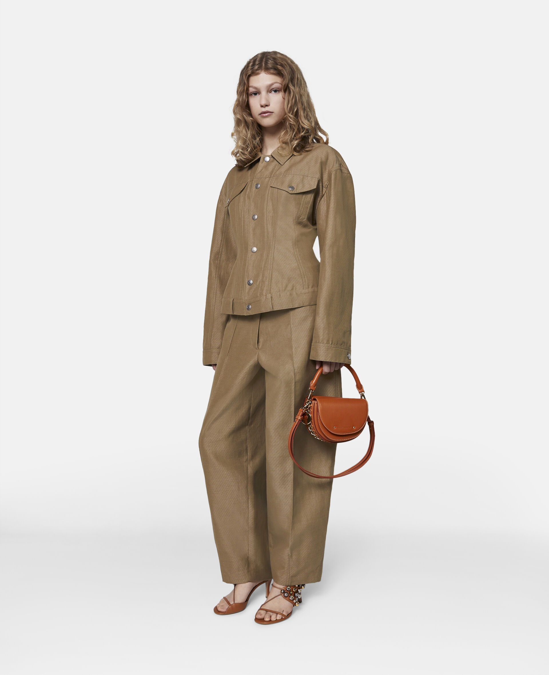 Stella Mccartney Wide-leg Chino Trousers In Brown