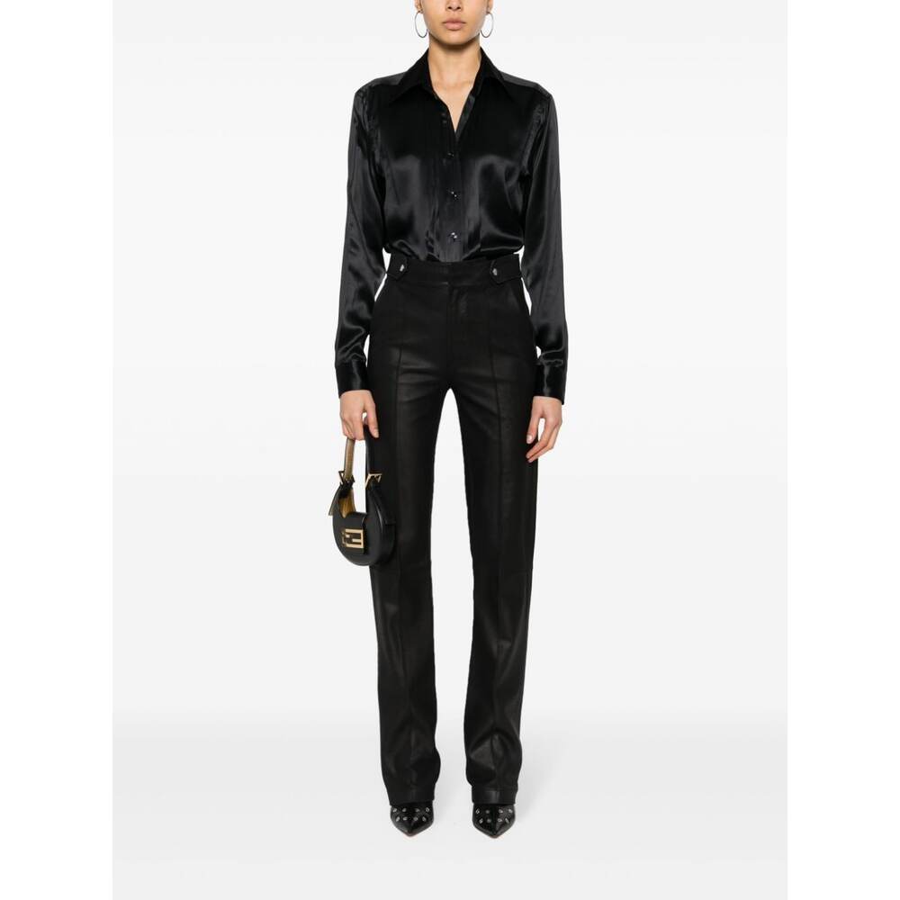 Tom Ford Camicia In Seta Con Dettaglio Plissettato In Black