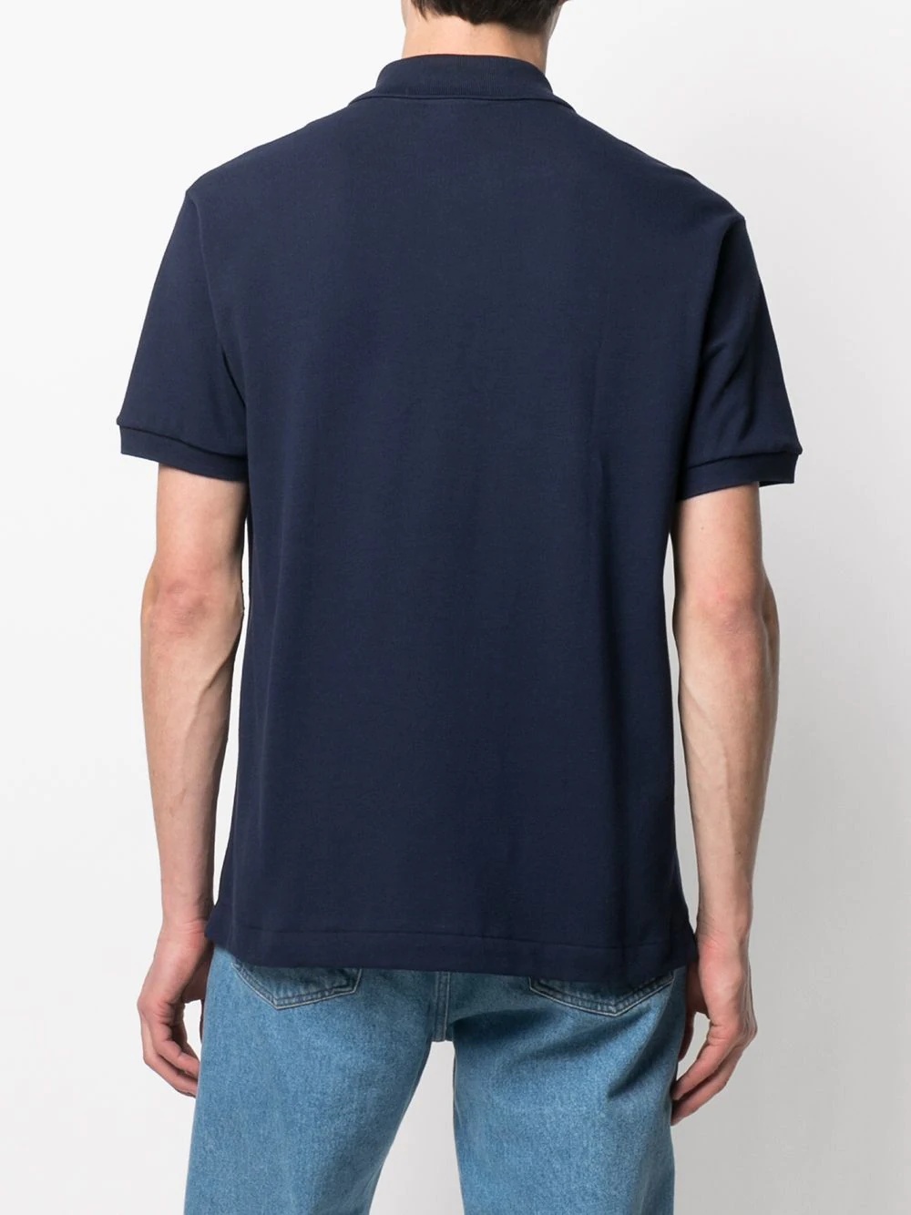 Lacoste Logo Patch Short-sleeved Polo Shirt In Black