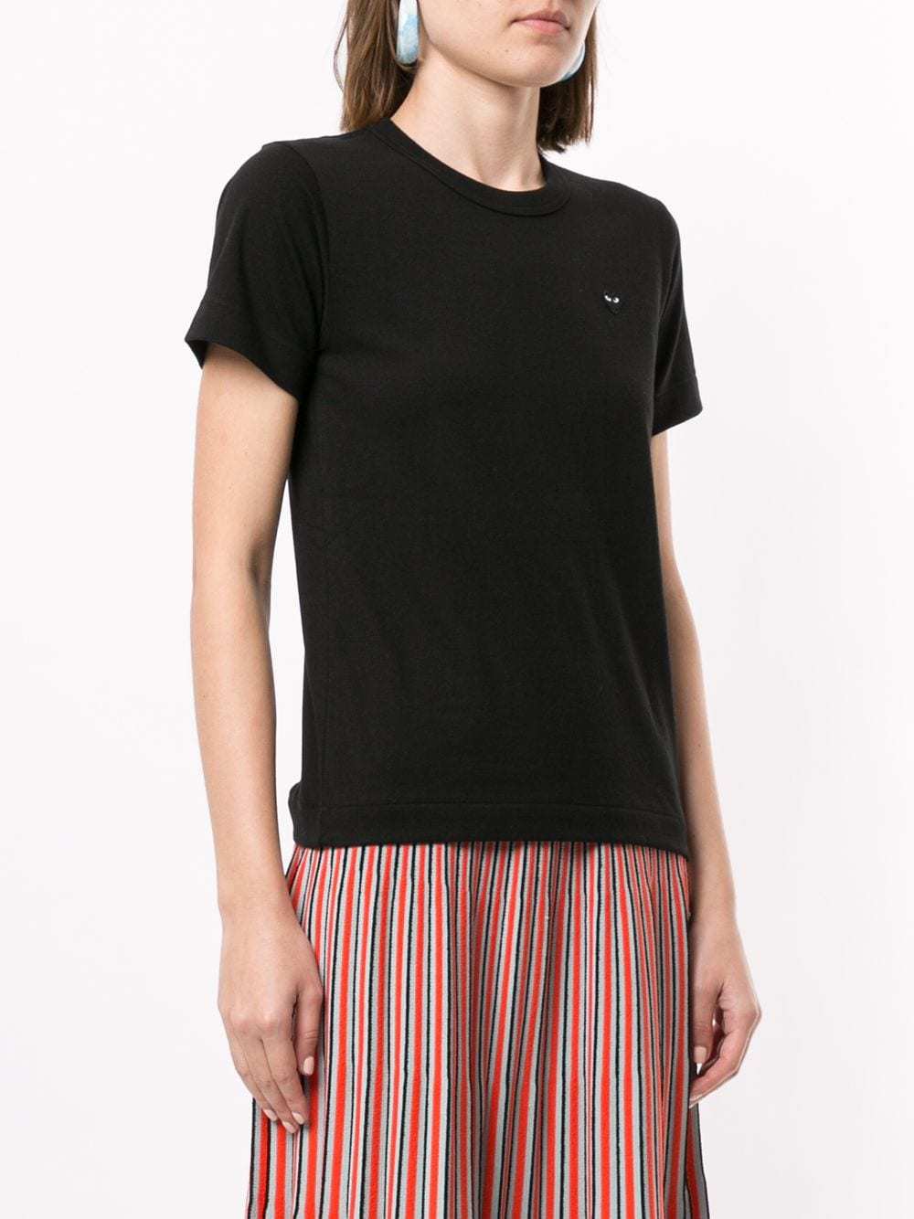 Comme Des Garçons Play Logo-patch T-shirt In Black