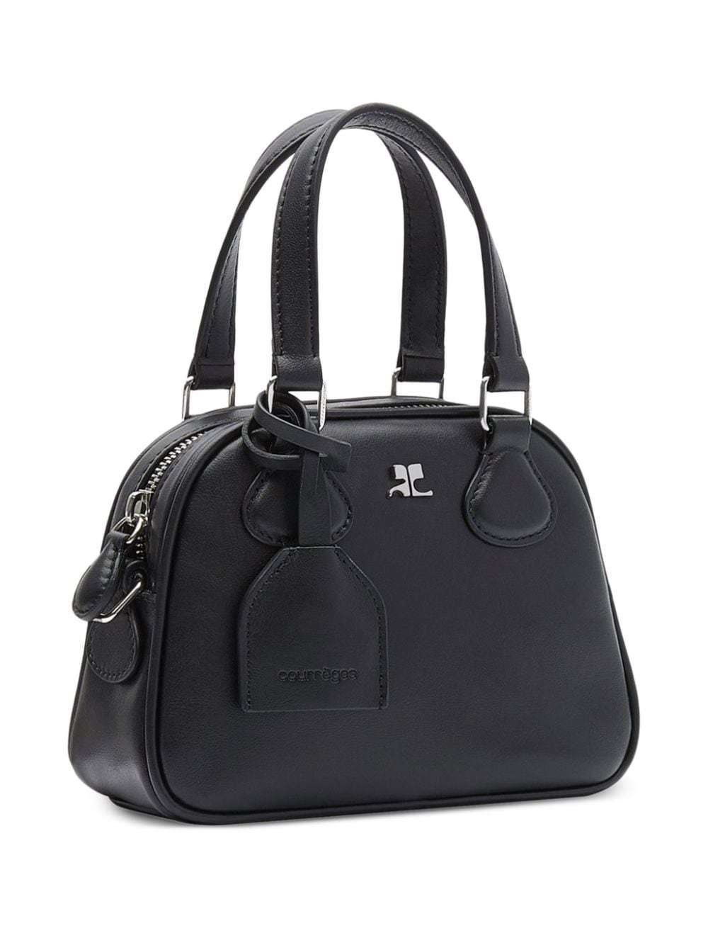 Courrèges Adjustable Strap Shoulder Bags With Silver Hardware In Black
