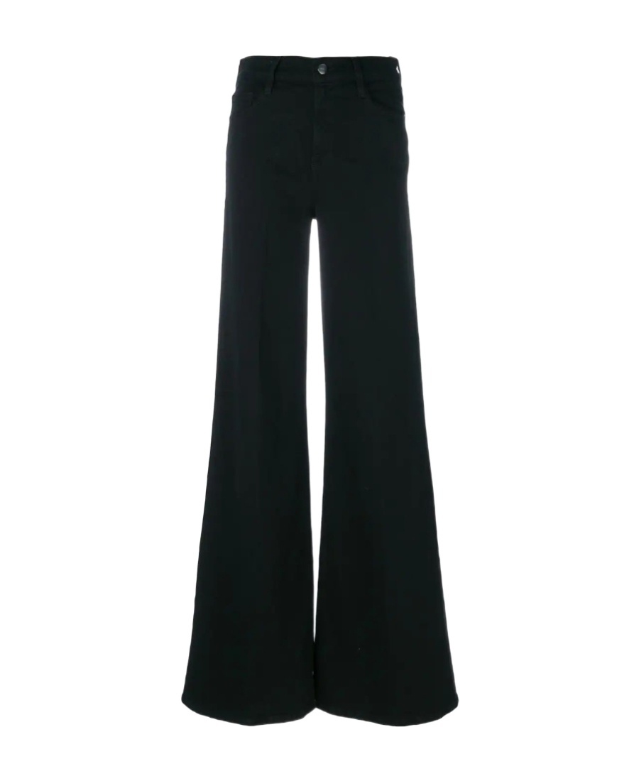 Frame High-waisted Flared Jeans In Black
