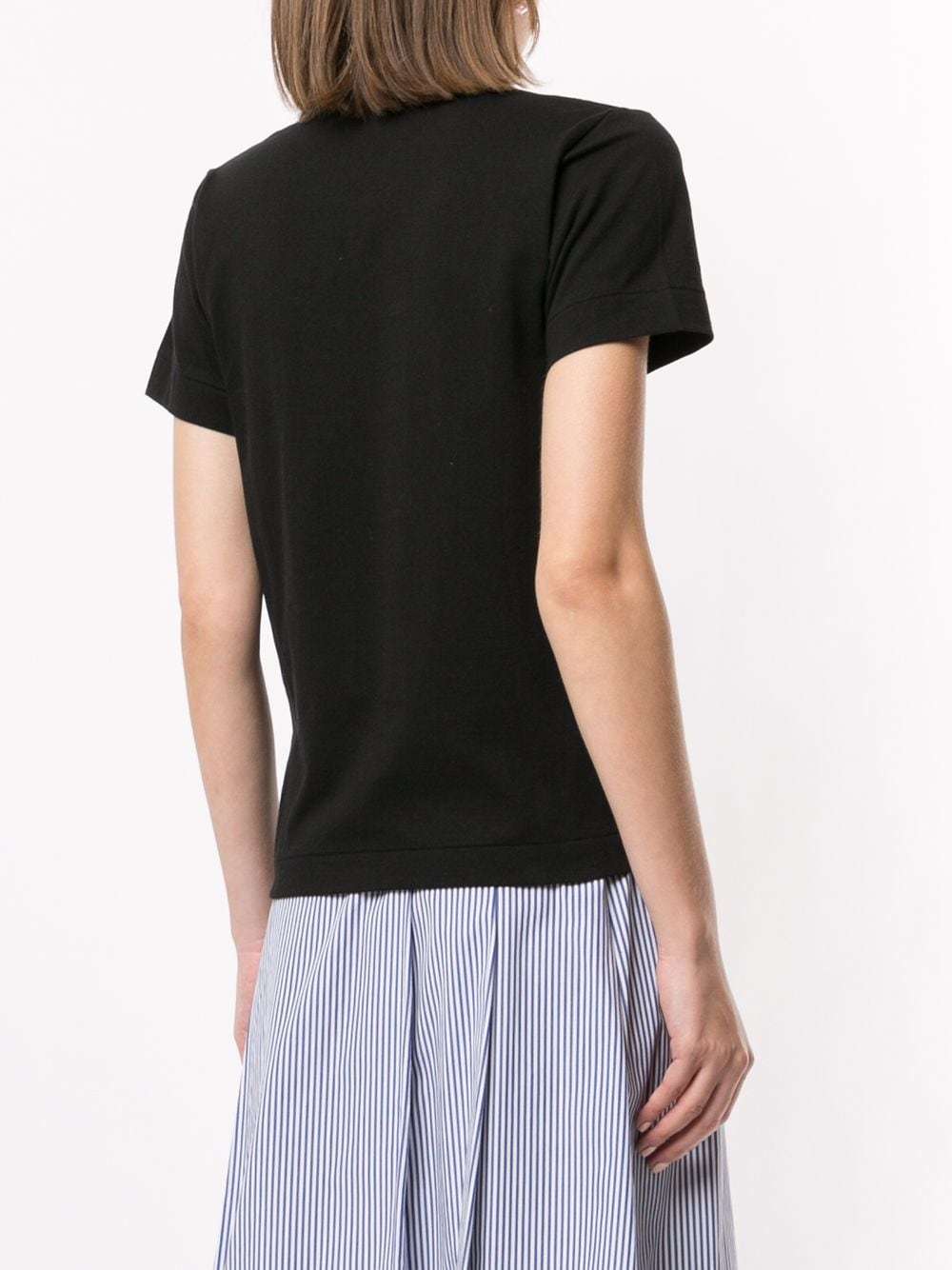 Comme Des Garçons Play Heart Embroidered Slim Fit T-shirt In Black