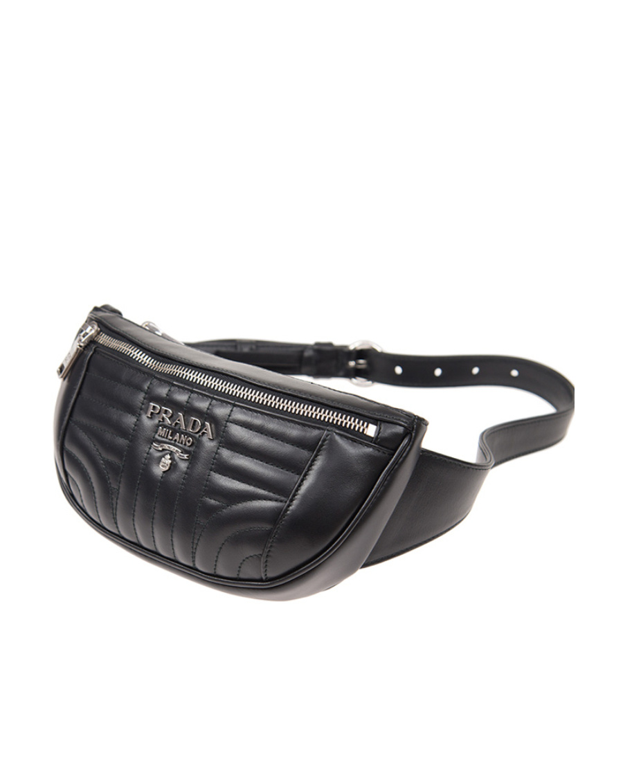 Prada Yansewed Design Waist Pack In Black
