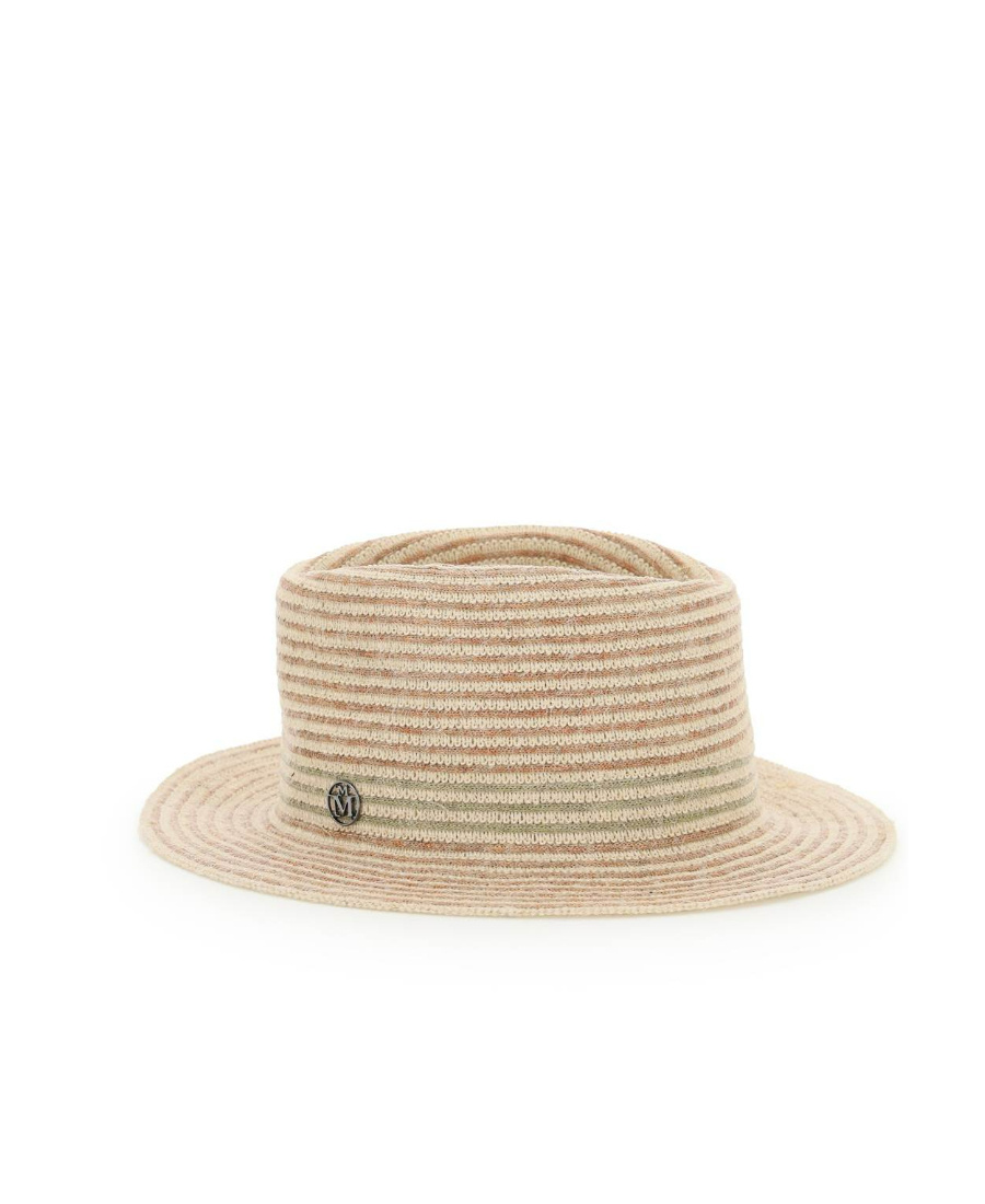 MAISON MICHEL LOGO WEAVES WIDE-BRIMMED HAT 