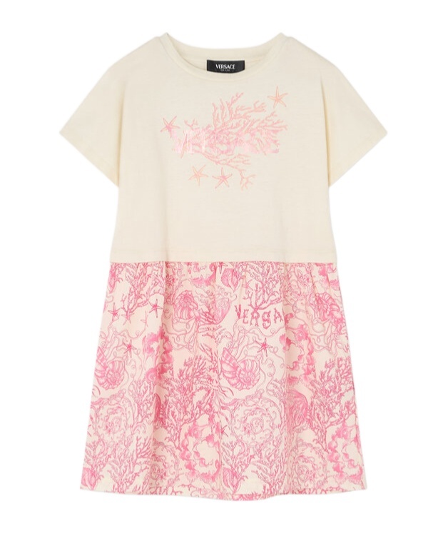 Versace Underwater Barocco T-shirt Dress In Pink