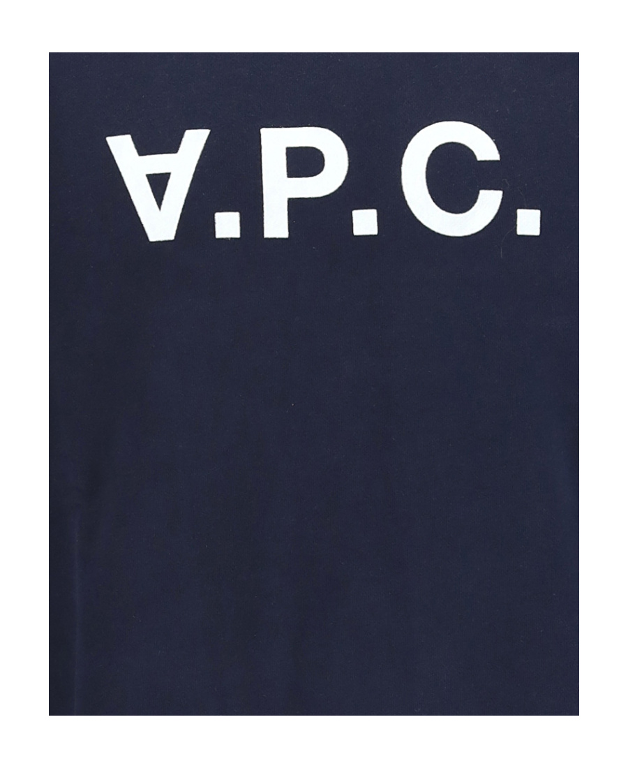Apc Round Neck Sweatshirt With Printed Logo Blue In Black
