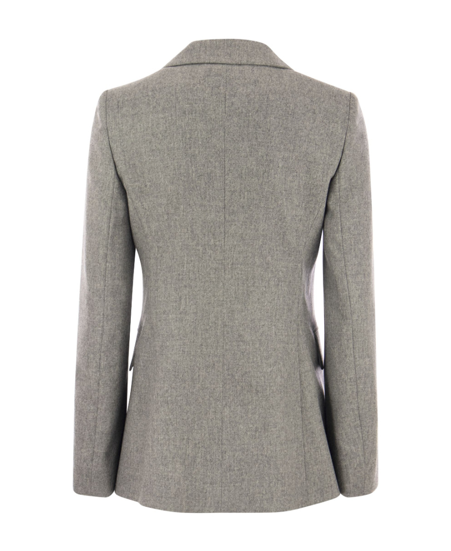 Max Mara Cashmere Lapel Suit Jacket In Gray