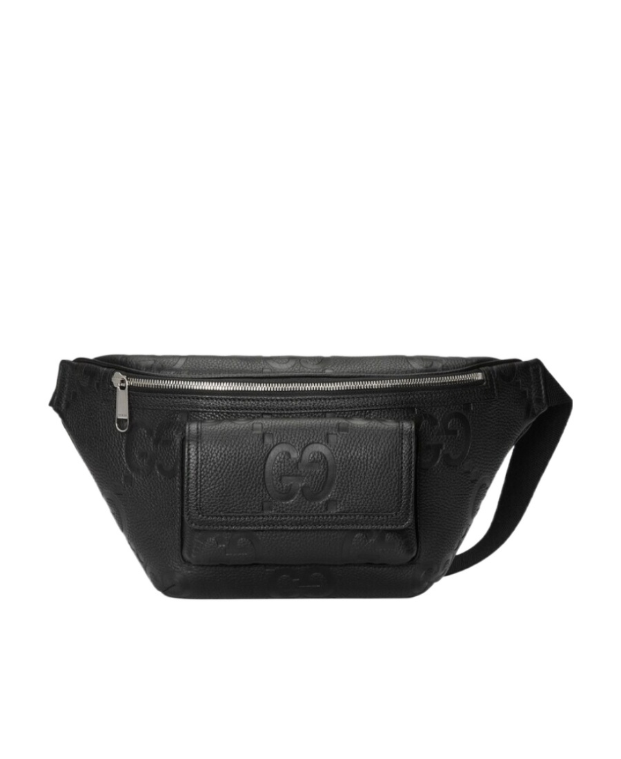 Gucci Jumbo Gg Monogram Embossed Belt Bag In Black