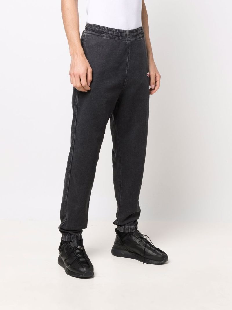 Diesel Cotton Joggers With Applied Logo In Black